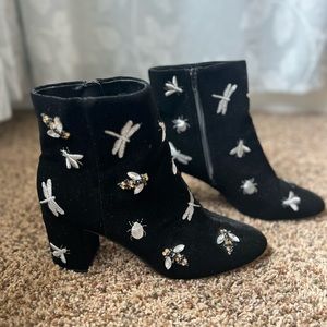 INC-International Concepts Black Embellished Booties